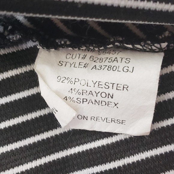 SOLD-Eyeshadow Peplum Top Stripes Size Large D15 - Picture 7 of 7